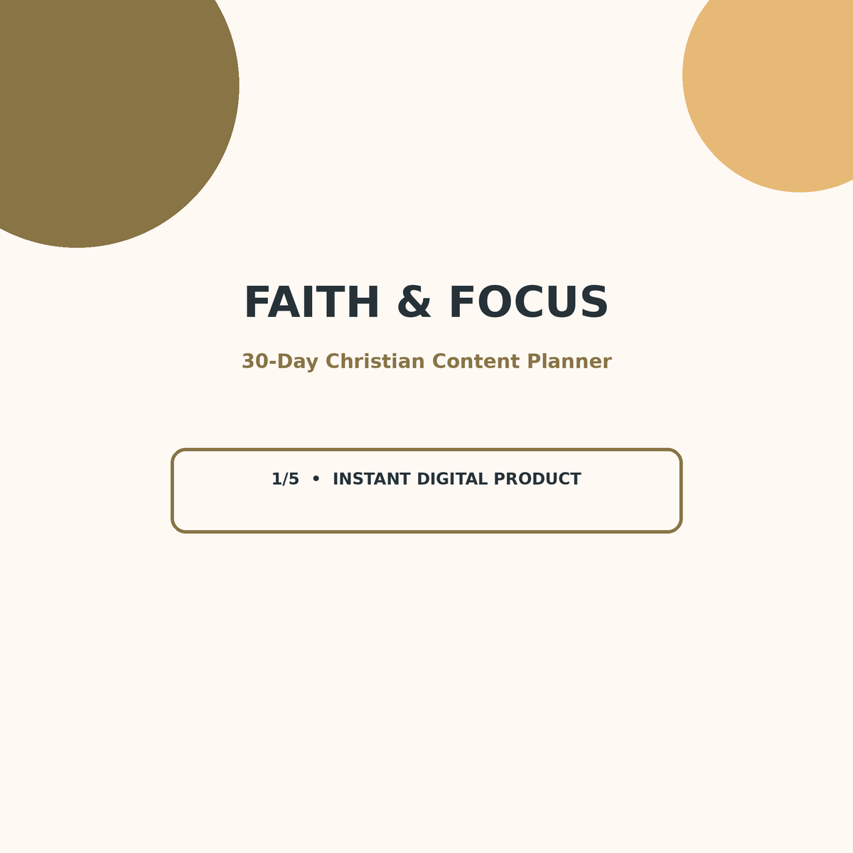 30 Day Christian Content Planner for Creators & Ministries
