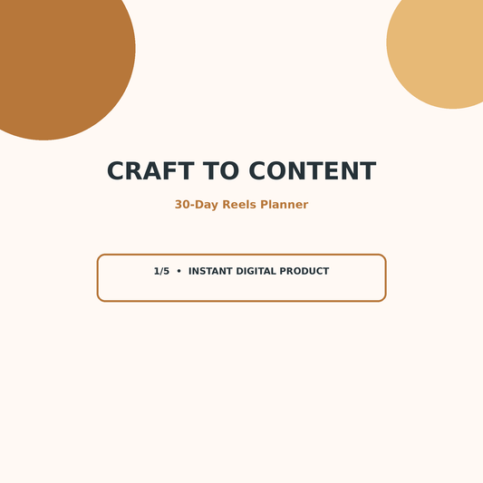 30 Day Reels Planner for Craft Sellers & Makers Printable