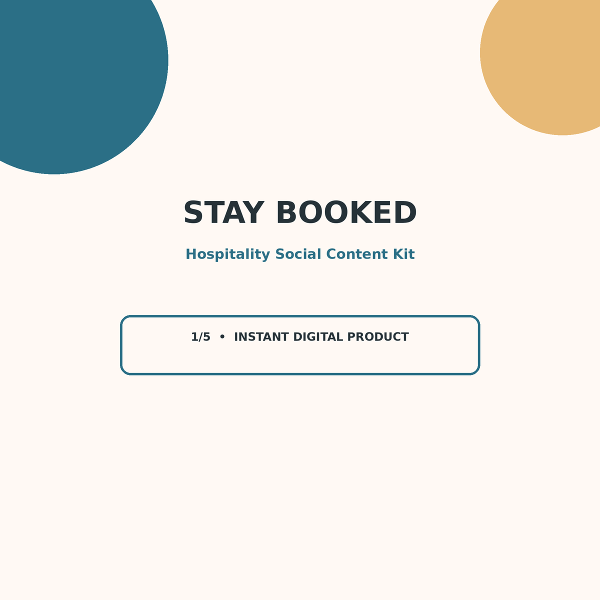 Hospitality Social Content Kit 30-Day Hotels & Rentals Pack