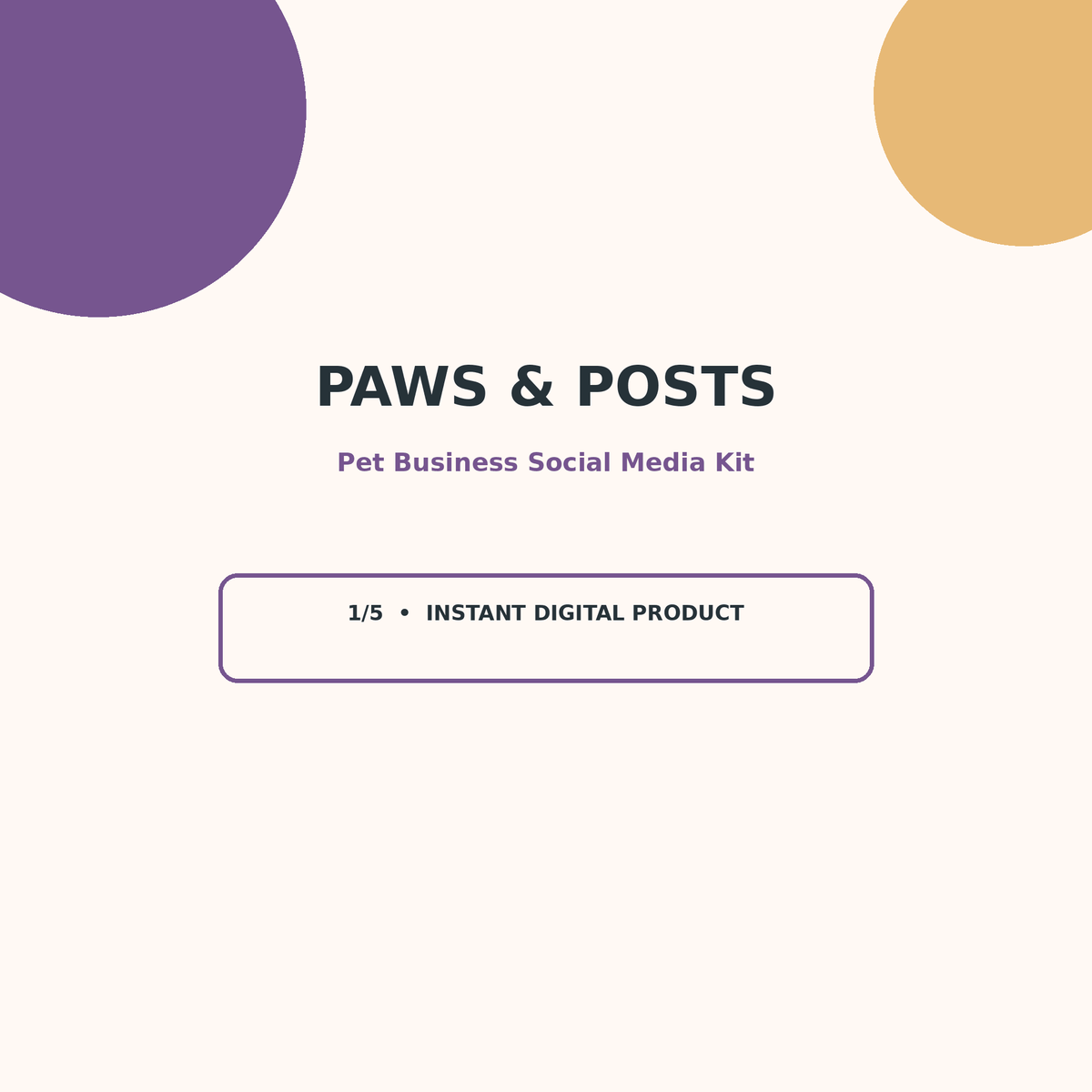 Pet Business Social Media Kit - 30-Day Content Planner