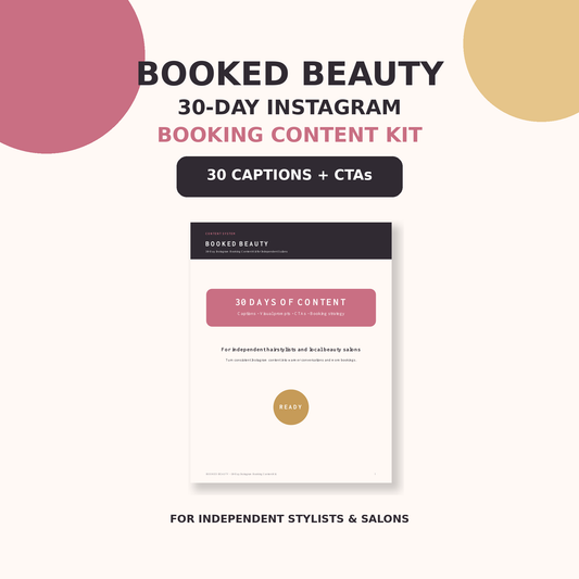 30 Day Salon Instagram Content Kit for Hairstylists