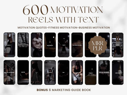600+ Motivation Reels: MRR/PLR Canva Templates