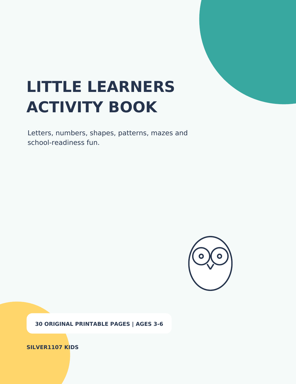 Little Learners Activity Book 30 Printable Worksheets